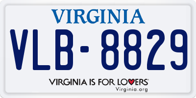 VA license plate VLB8829