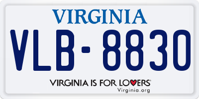 VA license plate VLB8830