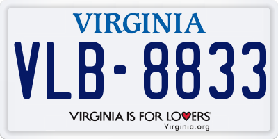 VA license plate VLB8833