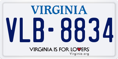 VA license plate VLB8834