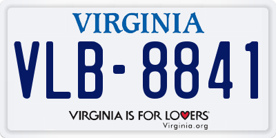 VA license plate VLB8841