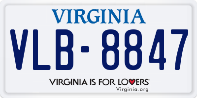 VA license plate VLB8847