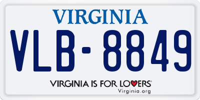 VA license plate VLB8849