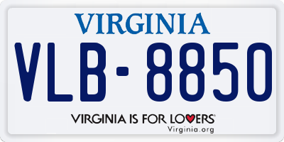 VA license plate VLB8850