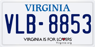 VA license plate VLB8853
