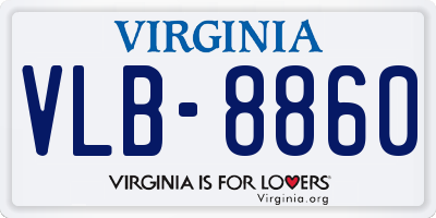 VA license plate VLB8860