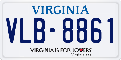 VA license plate VLB8861