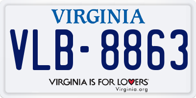 VA license plate VLB8863