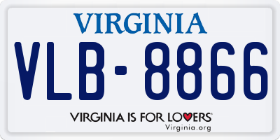 VA license plate VLB8866