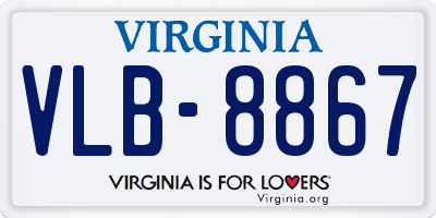 VA license plate VLB8867