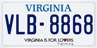 VA license plate VLB8868