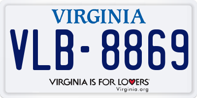 VA license plate VLB8869
