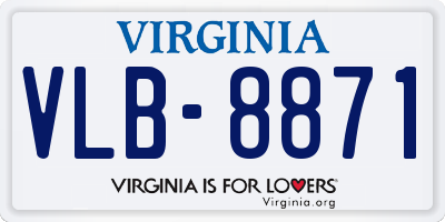 VA license plate VLB8871