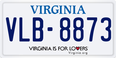 VA license plate VLB8873