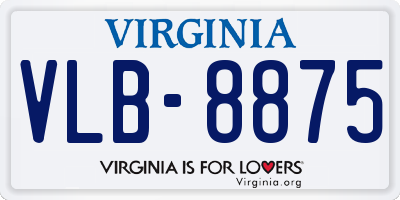 VA license plate VLB8875