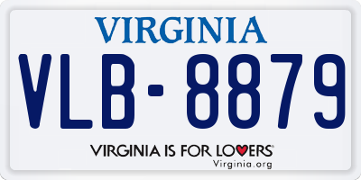 VA license plate VLB8879