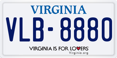 VA license plate VLB8880