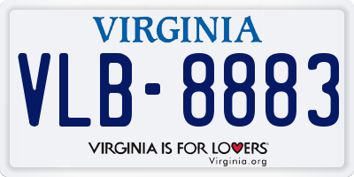 VA license plate VLB8883