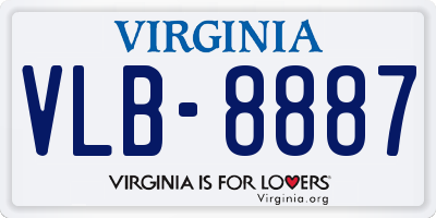 VA license plate VLB8887