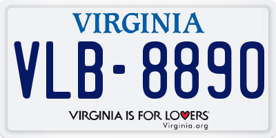 VA license plate VLB8890