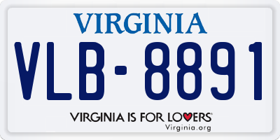 VA license plate VLB8891