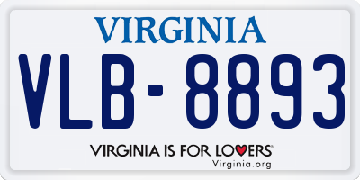 VA license plate VLB8893