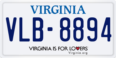 VA license plate VLB8894
