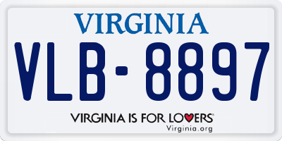 VA license plate VLB8897