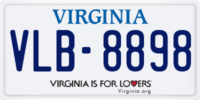 VA license plate VLB8898