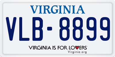VA license plate VLB8899
