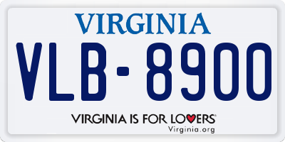 VA license plate VLB8900