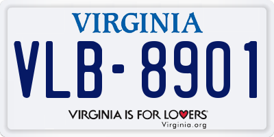 VA license plate VLB8901