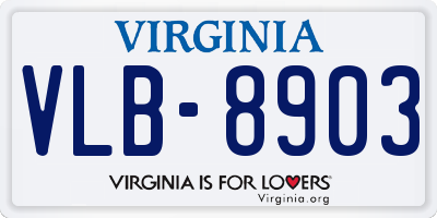 VA license plate VLB8903