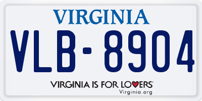 VA license plate VLB8904