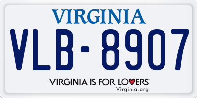 VA license plate VLB8907