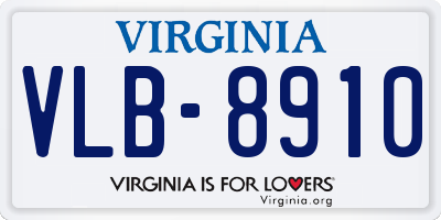 VA license plate VLB8910