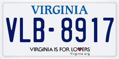 VA license plate VLB8917