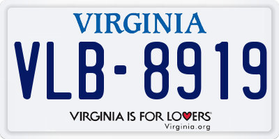 VA license plate VLB8919