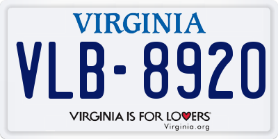 VA license plate VLB8920