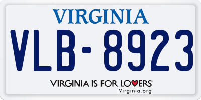 VA license plate VLB8923