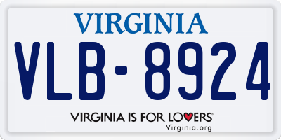 VA license plate VLB8924