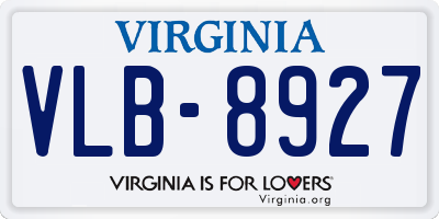 VA license plate VLB8927