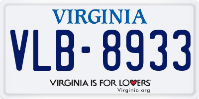 VA license plate VLB8933