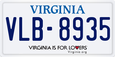 VA license plate VLB8935