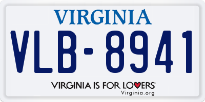 VA license plate VLB8941