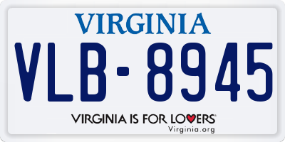 VA license plate VLB8945