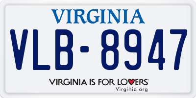 VA license plate VLB8947