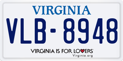 VA license plate VLB8948