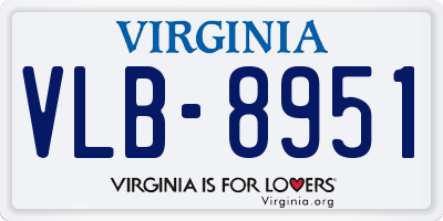VA license plate VLB8951