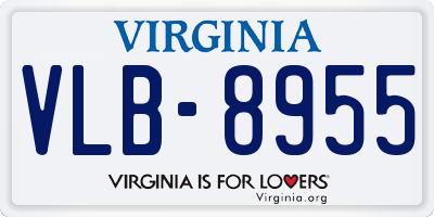 VA license plate VLB8955